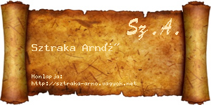 Sztraka Arnó névjegykártya